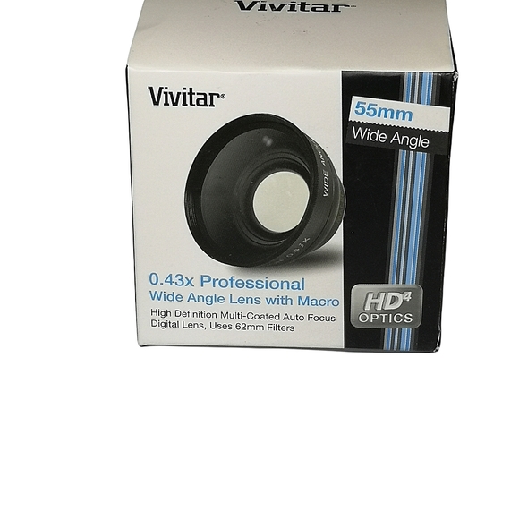 Vivitar 55mm 0.43x Professional Wide Angle Attachment Lens with Macro HD Optics - Picture 2 of 9